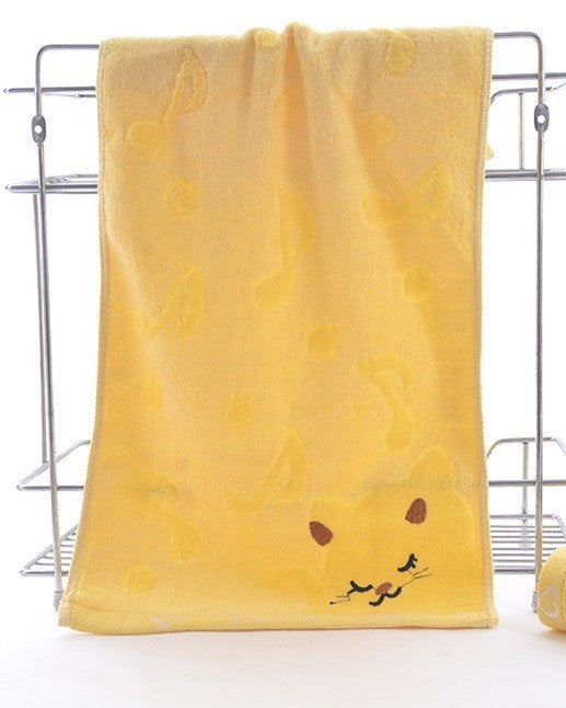 Cute Kitten Design Bamboo Fiber Towel