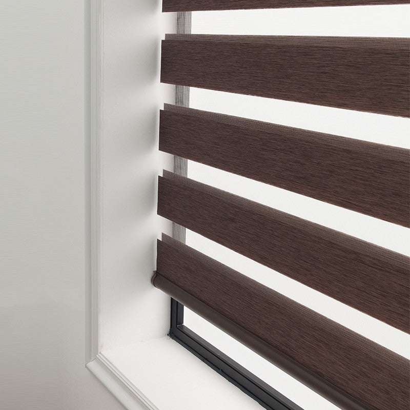 Modern Dual-Layer Gauze & Fabric Roller Curtain