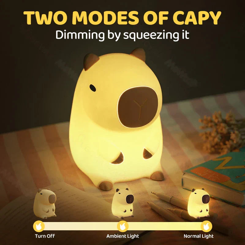Capybara Squishy Night Light - Perfect Gift