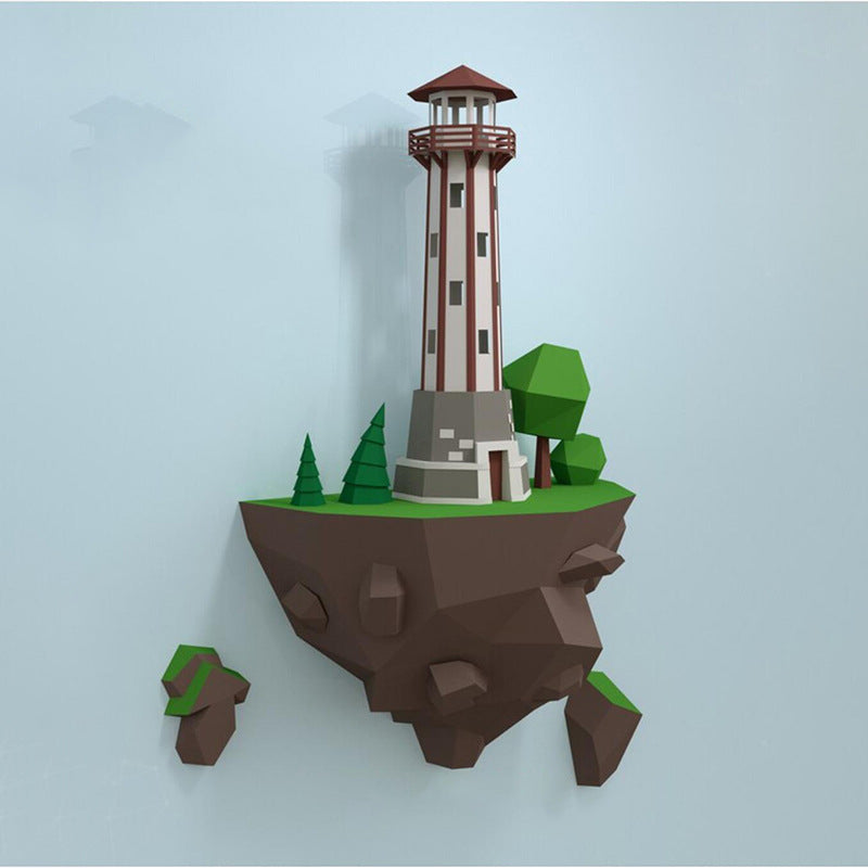 Large 3D Lighthouse Sculpture Model for Home Wall