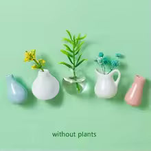 Cute Plant Ceramic Vase Fridge Magnets